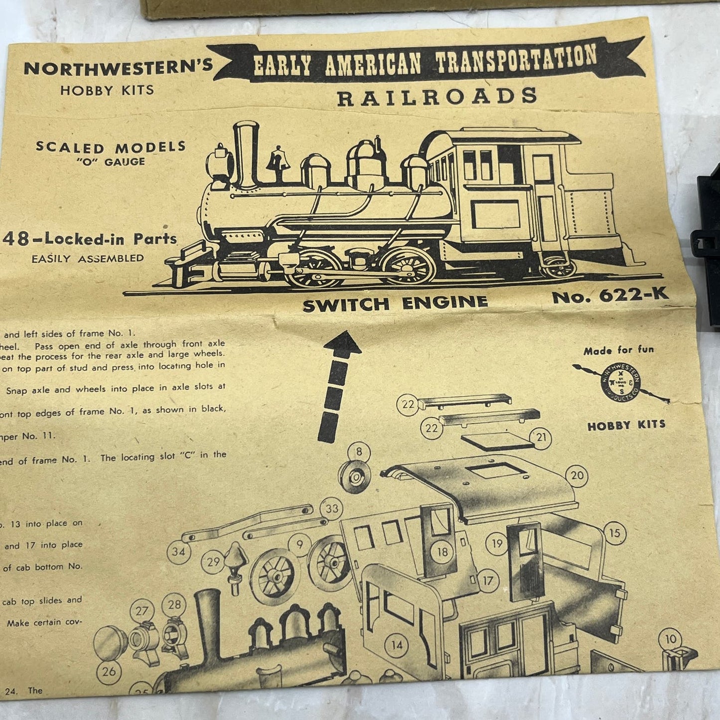 General Steam Locomotive “O” Gauge Northwestern Model No 622 K Switch Engine TE9