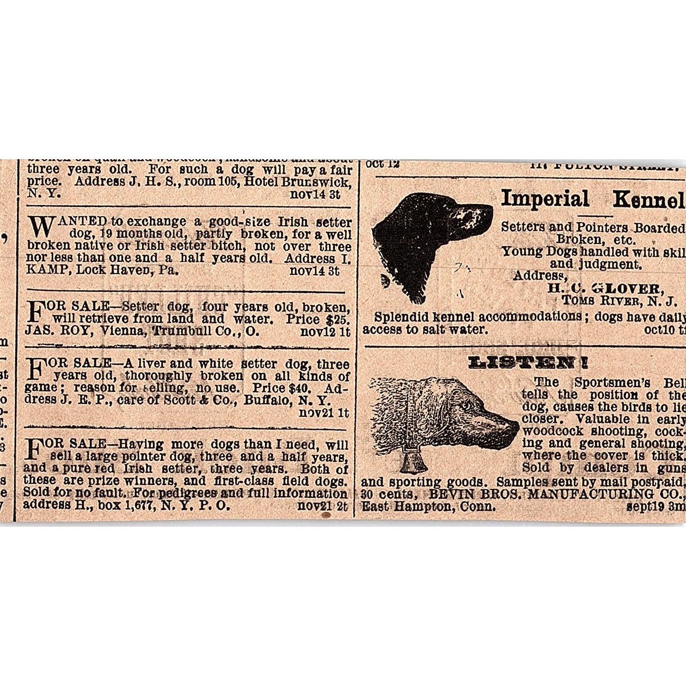Tatham & Brothers Compressed Buck Shot New York 1878 ad AG2-H4