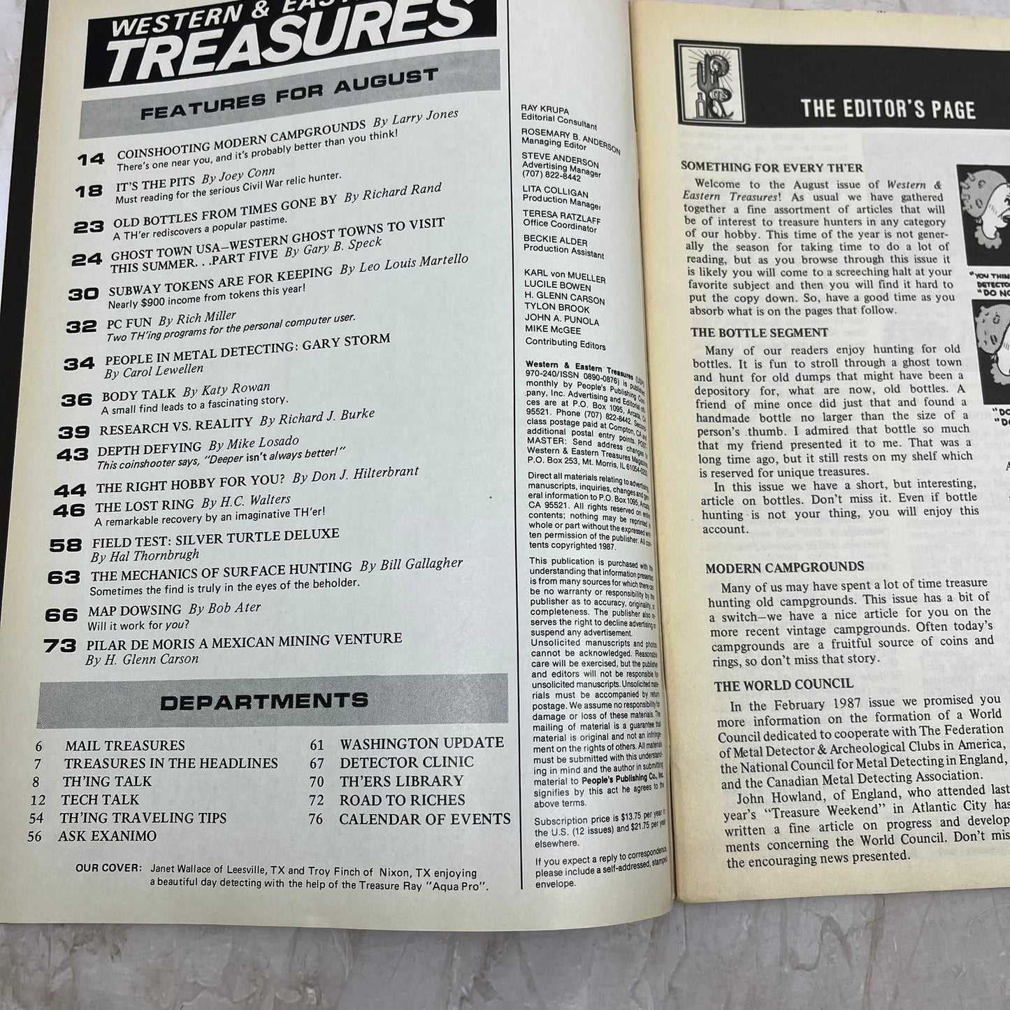 1987 Aug - Western & Eastern Treasures Magazine - Treasure Hunting Gold M12