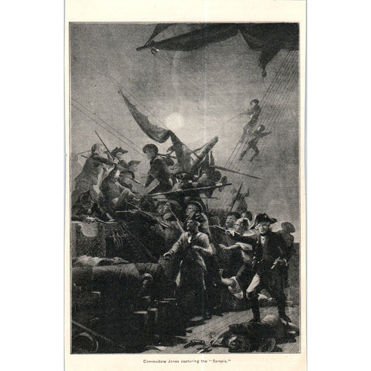 Commodore Jones Capturing the Serapis c1890 Victorian Art Print AE8