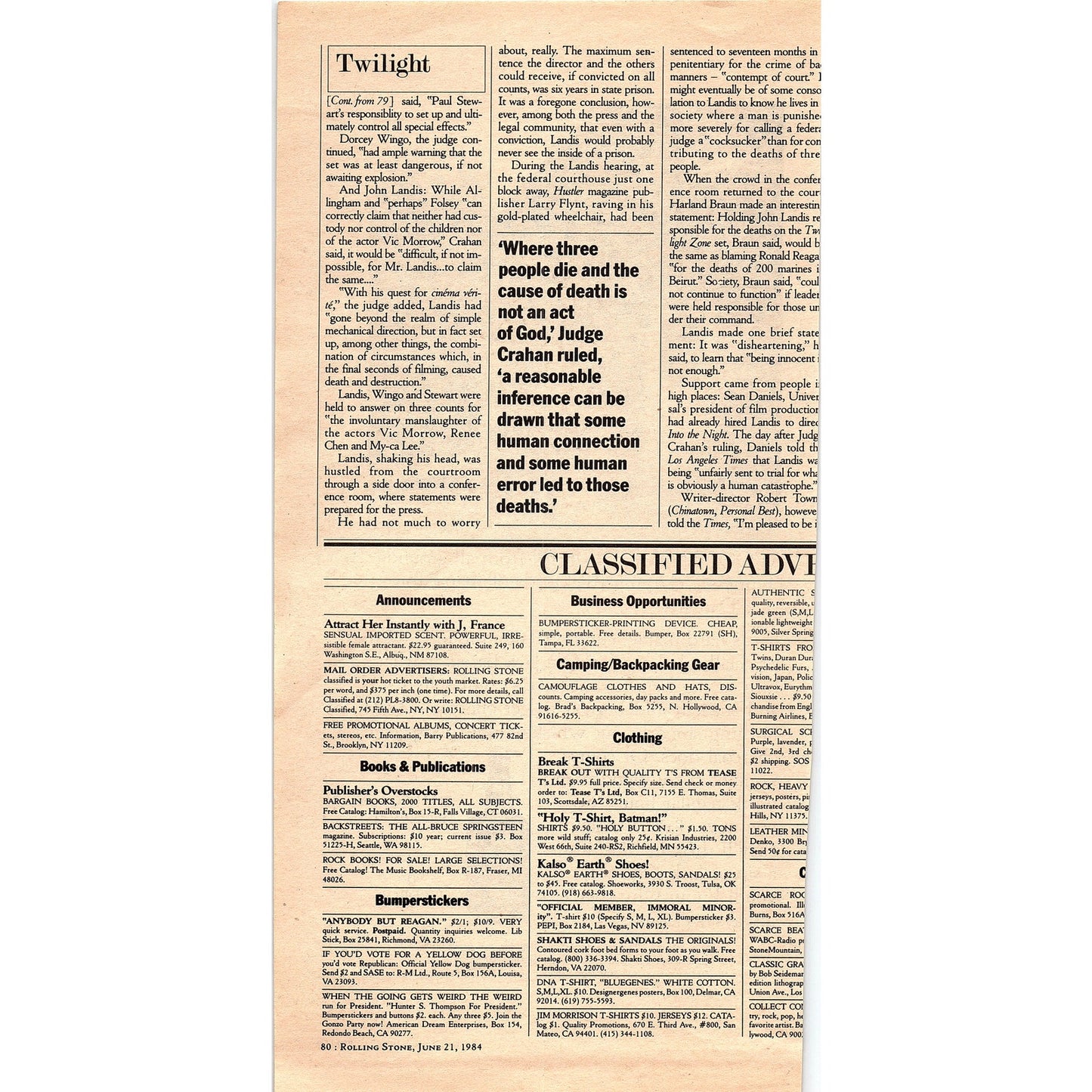 Jack Daniels Tennessee Whiskey - Woodsmen Drop In Jack Bateman 1984 Ad V14-7