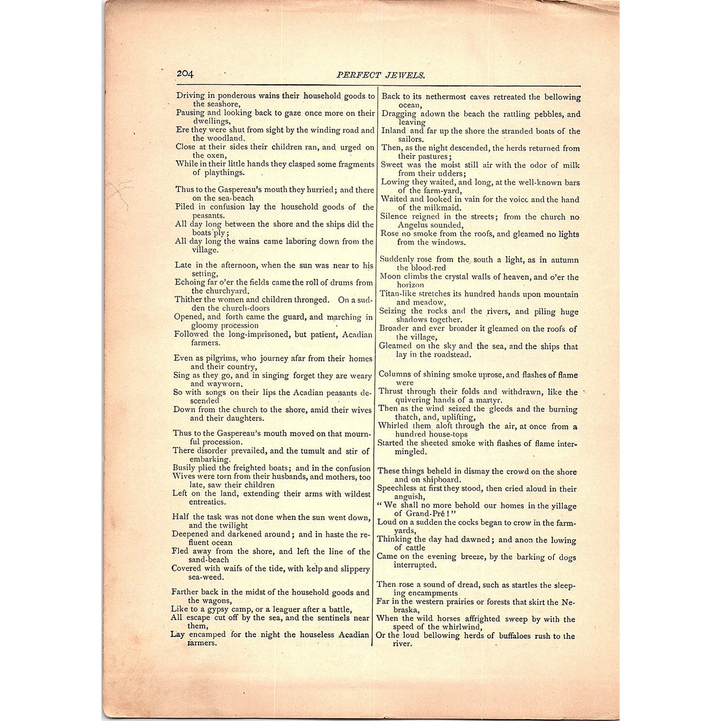 Exile of the Acadians - Henry Wadsworth Longfellow 3 Pages 1884 Poem TA5-CJ-4