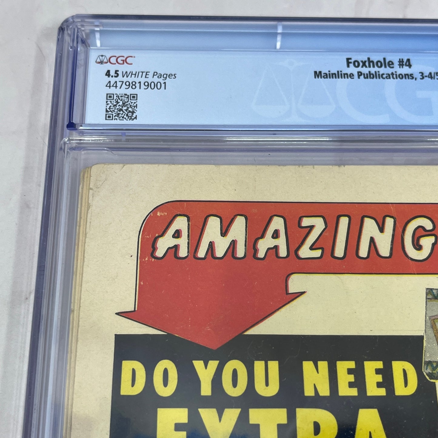 Foxhole #4 1955 CGC 4.5 White Pages Jack Kirby Cover