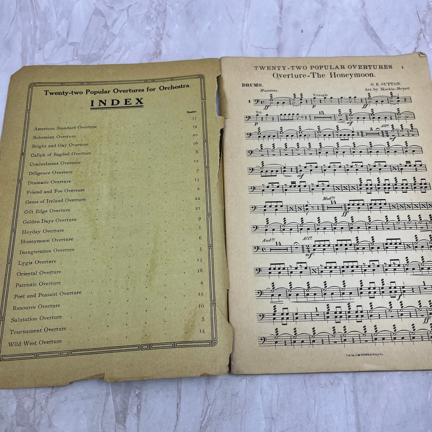 Twenty-two Popular Overtures for Orchestra J.W. Pepper & Son Sheet Music Ti5