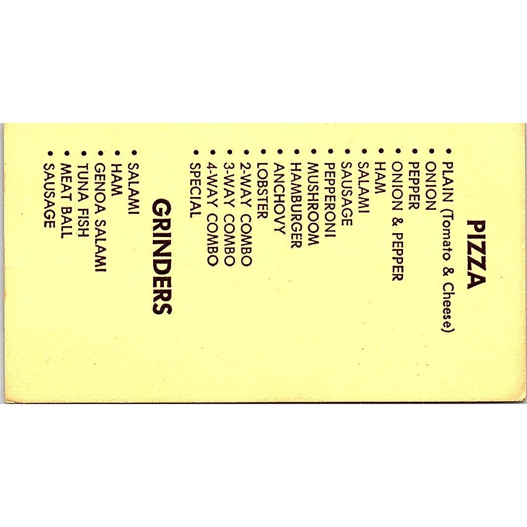 New England Pizza House Orders to Go Fast Service Long Beach CA Card SSB4-B13