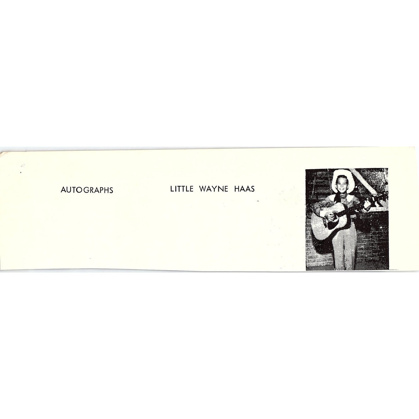 Photo of Little Wayne Haas Playing Guitar Martinsville VA 1960s Ad AG2-5