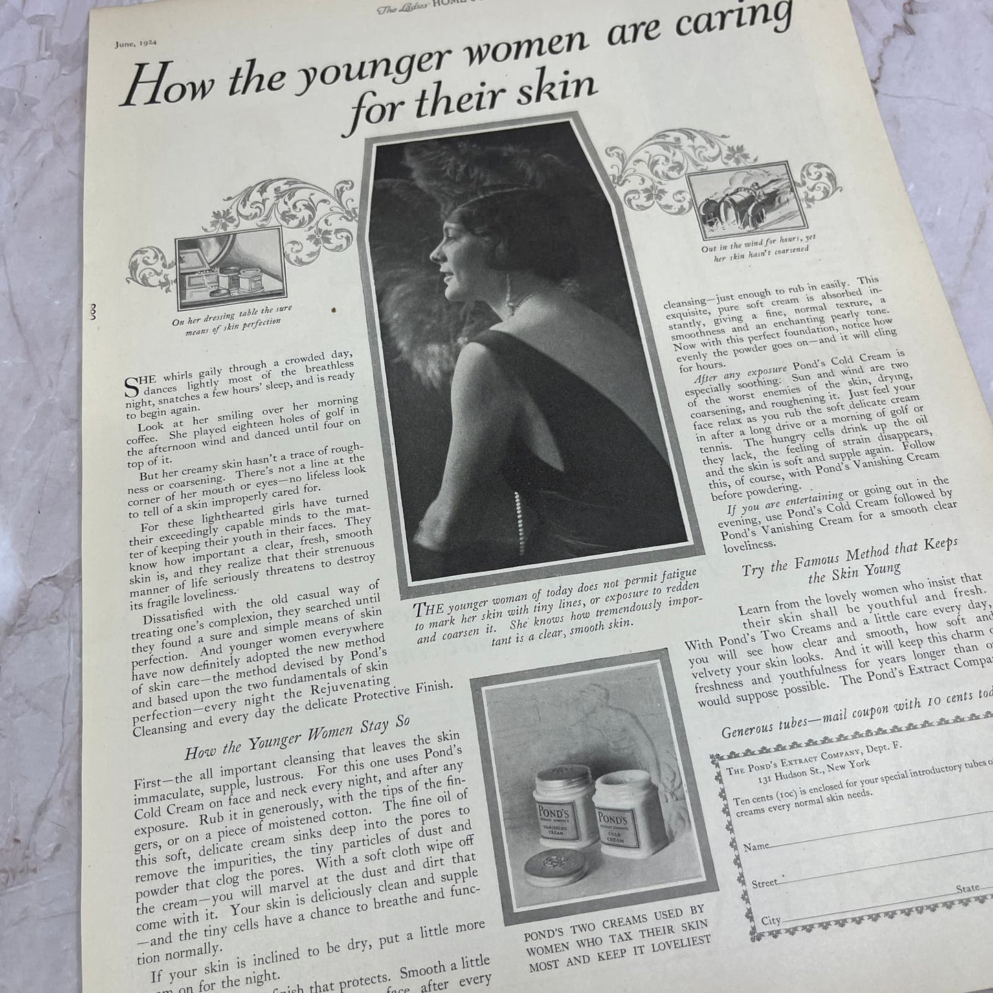 Pond's Skin Cream Pond's Extract Company New York 1924 Magazine Ad FL6-11
