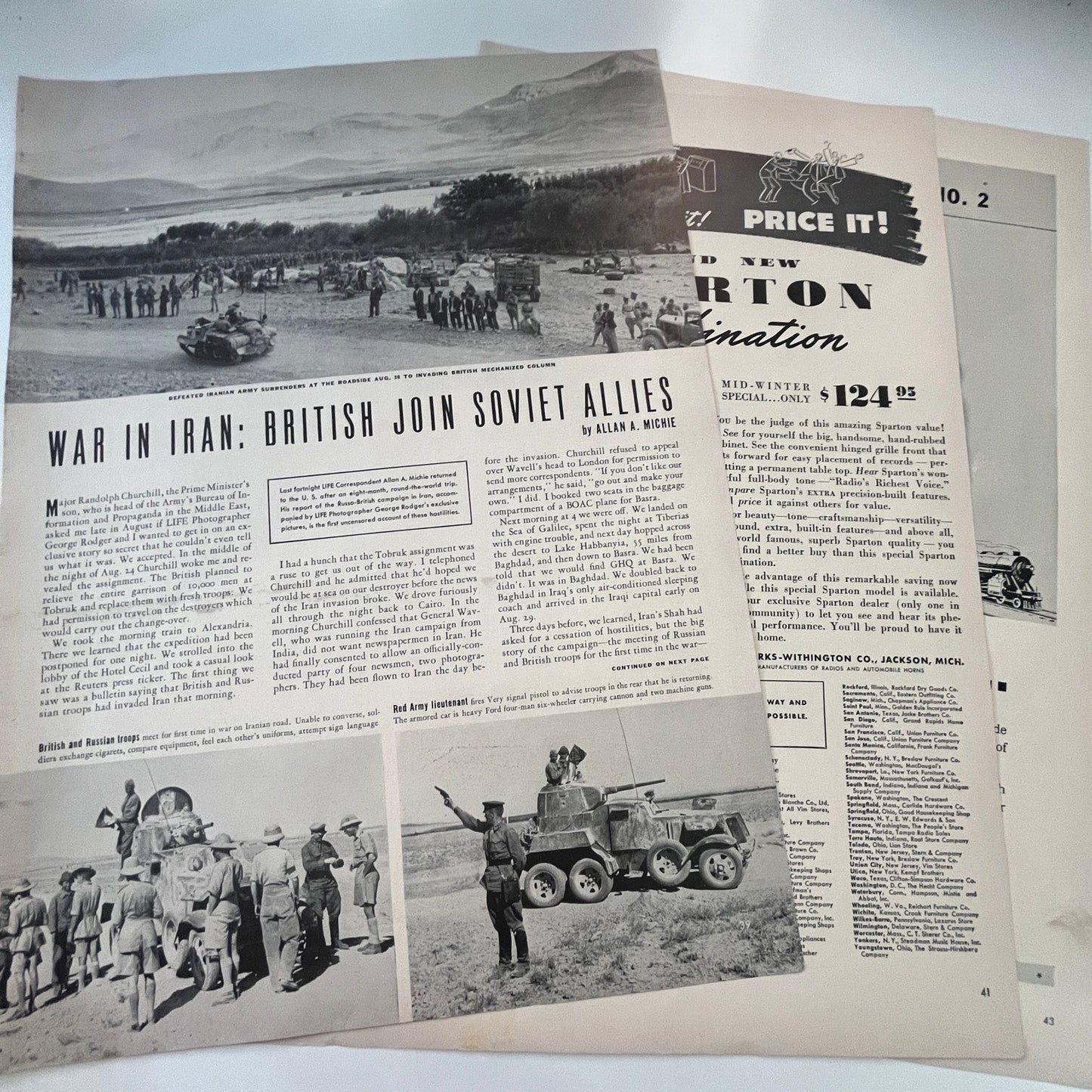 War in Iran: British Join Soviet Allies 4 Pages 1940s WWII Era Article V30-1