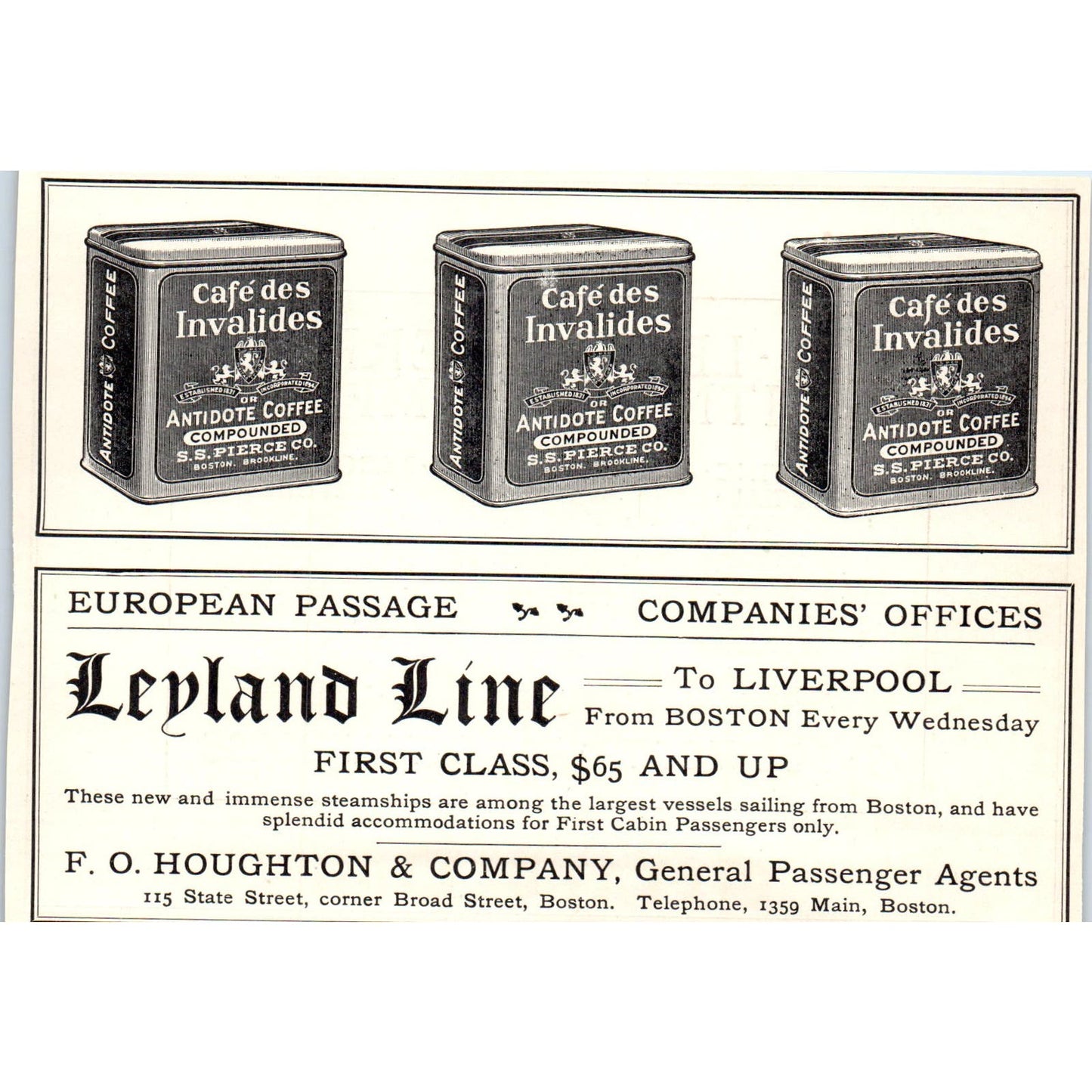 The Lewis F. Perry & Whitney Company Boston MA c1905 Victorian Ad AE9-MA4