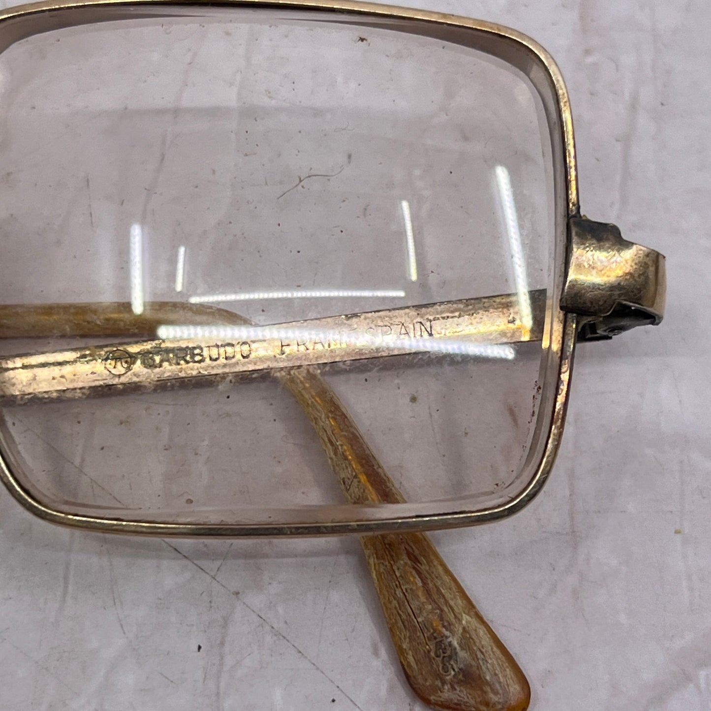 Retro Swank Barbudo Rectangle Gold ToneSpain Glasses Eyeglasses Frames TF4-G1-3