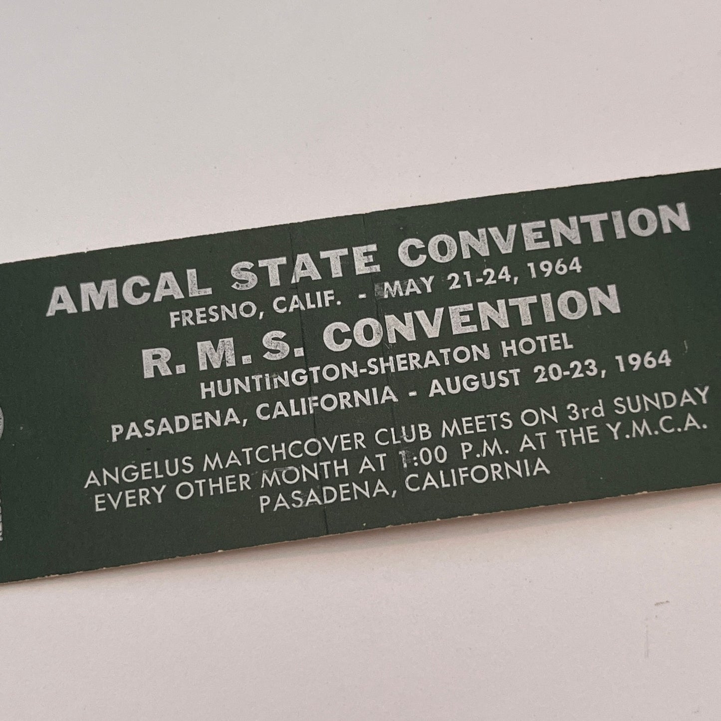 1964 AMCAL & RMS Convention Fresno CA Vintage Matchbook Cover TB6-MB2-3