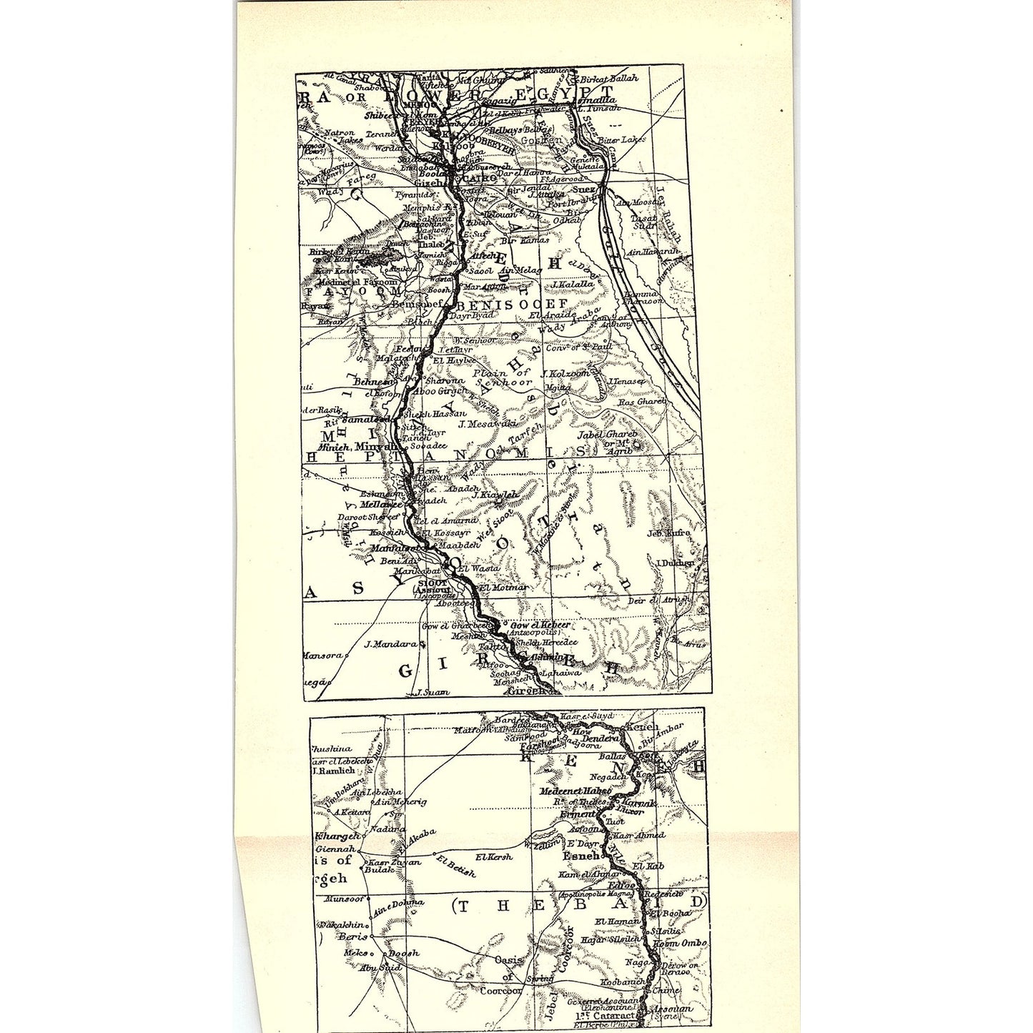 Lower Egypt / Heptanomis / Thebaid 1905 Map SAG4-6