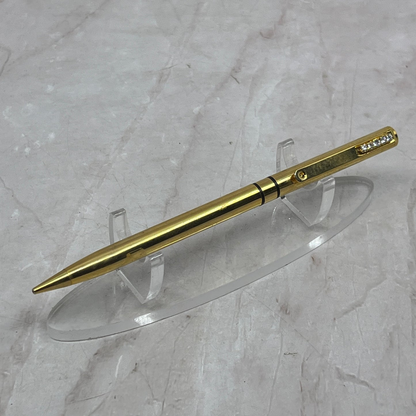 Gold Tone Rhinestone Monogram Richard H Ross MN Vintage Mechanical Pencil SB8-Y1