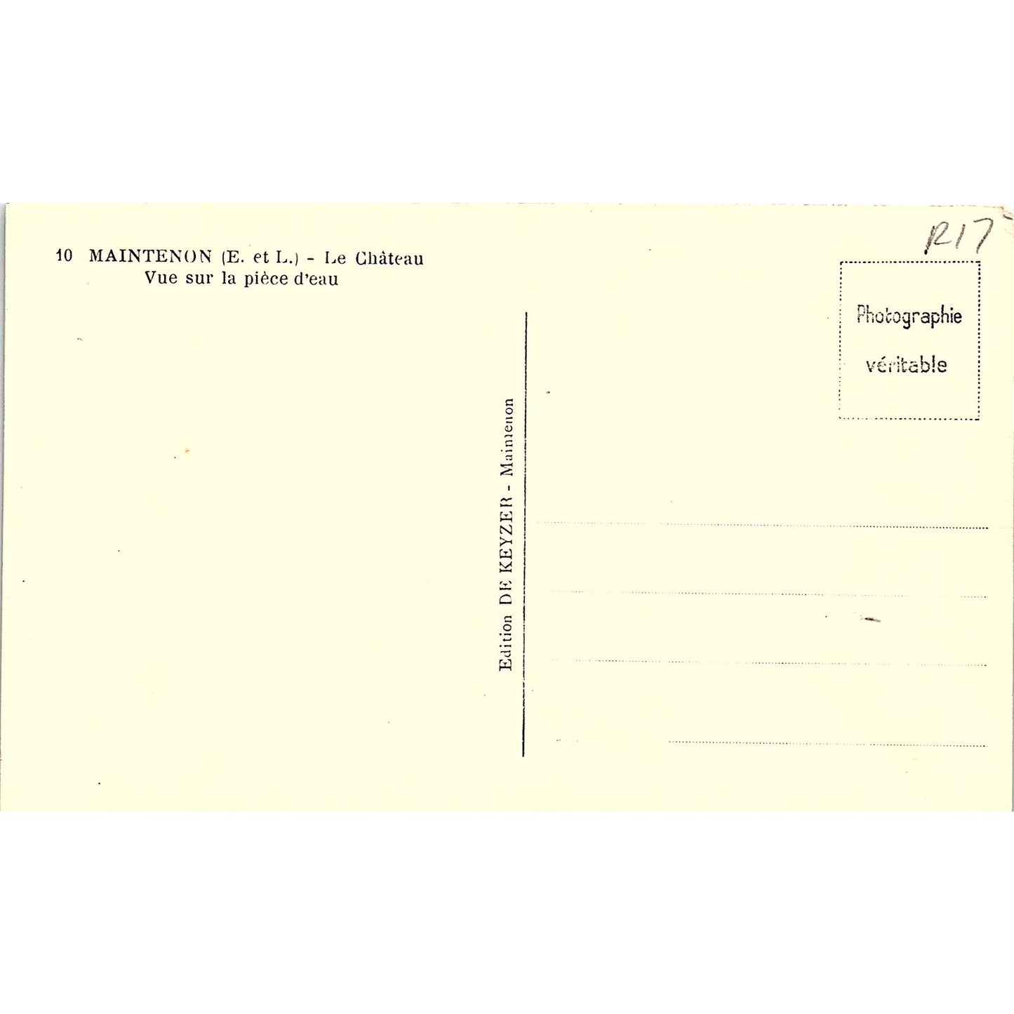 Maintenon Le Château Vue Sur La Piece D'Eau Vintage Postcard PE16