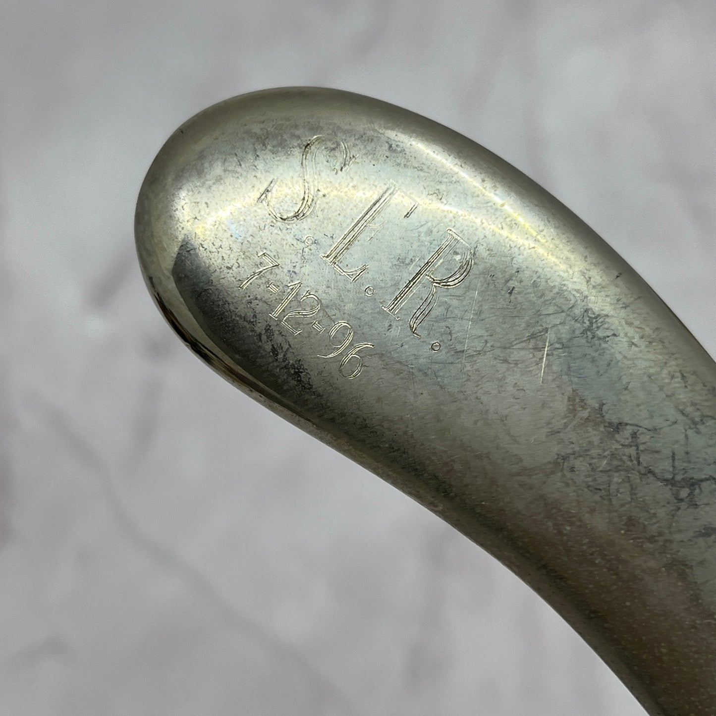 Weighted MCM Danish Silver Plate Letter Opener Monogram S.E.R. 7-12-96 SC1