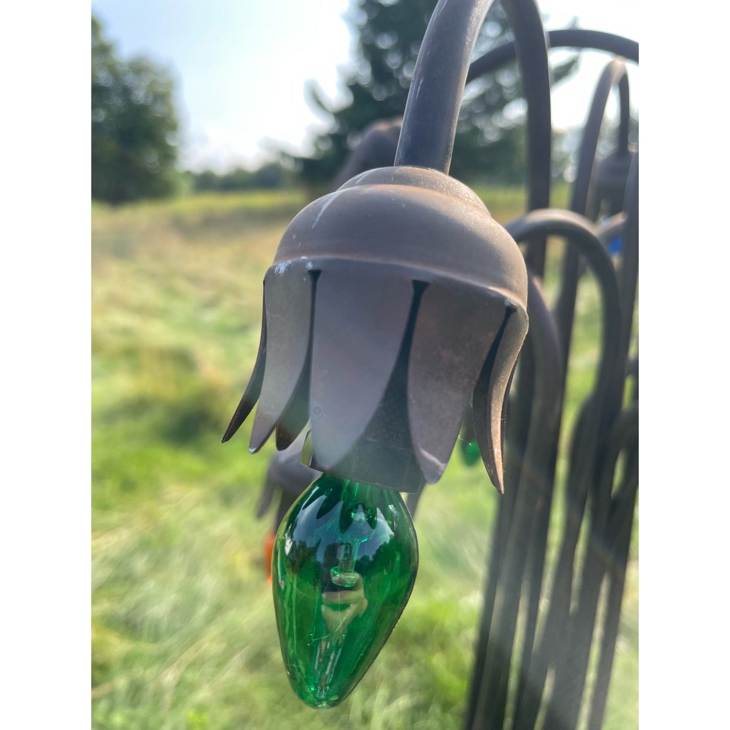 Vintage 61” Pond Lily Pad Floor Lamp Art Nouveau Modern Tiffany Style WORKS