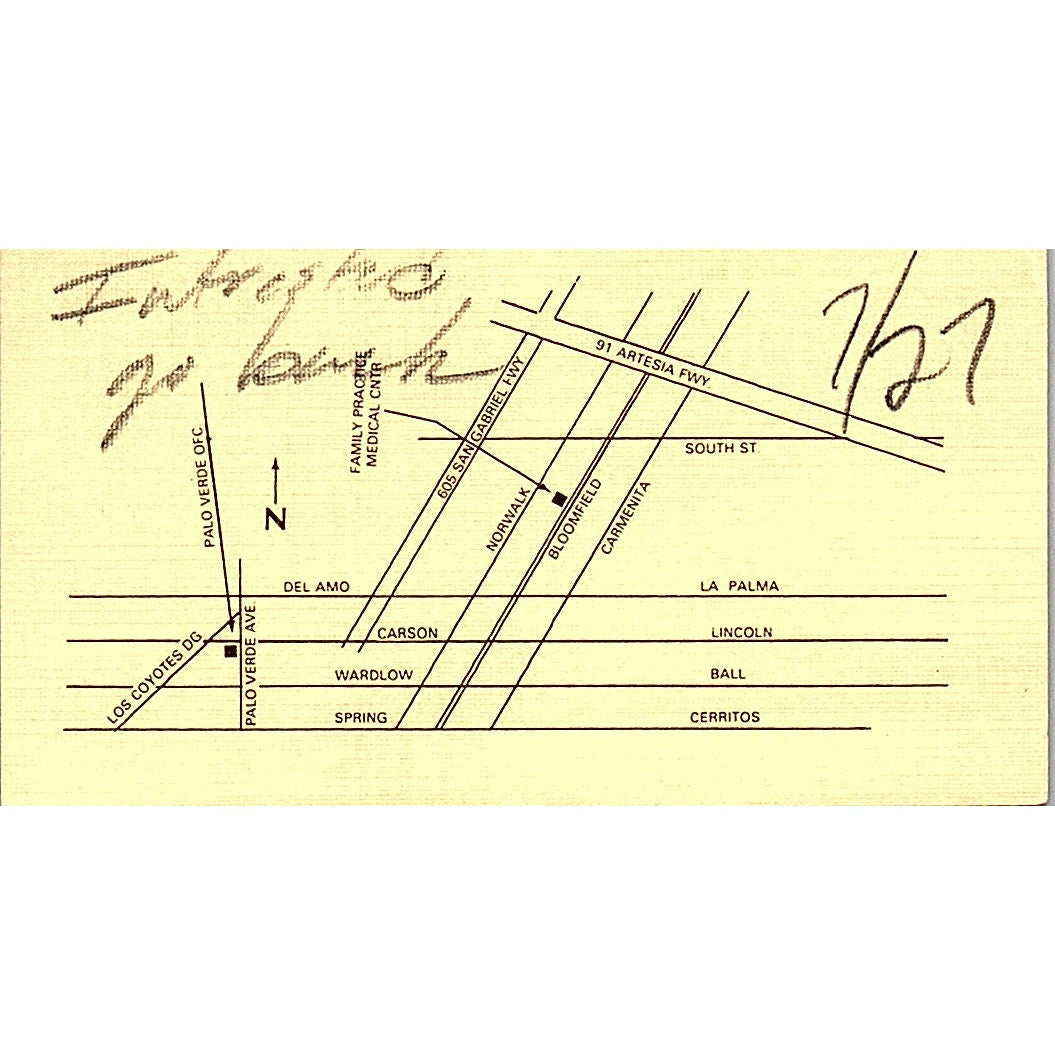 Diplomate American Board Of Family Practice, Cerritos CA Business Card SF3-B8