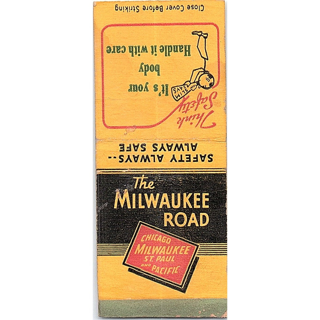 The Milwaukee Road RR Larry J Benson Vintage Matchbook Cover SC7-Y9