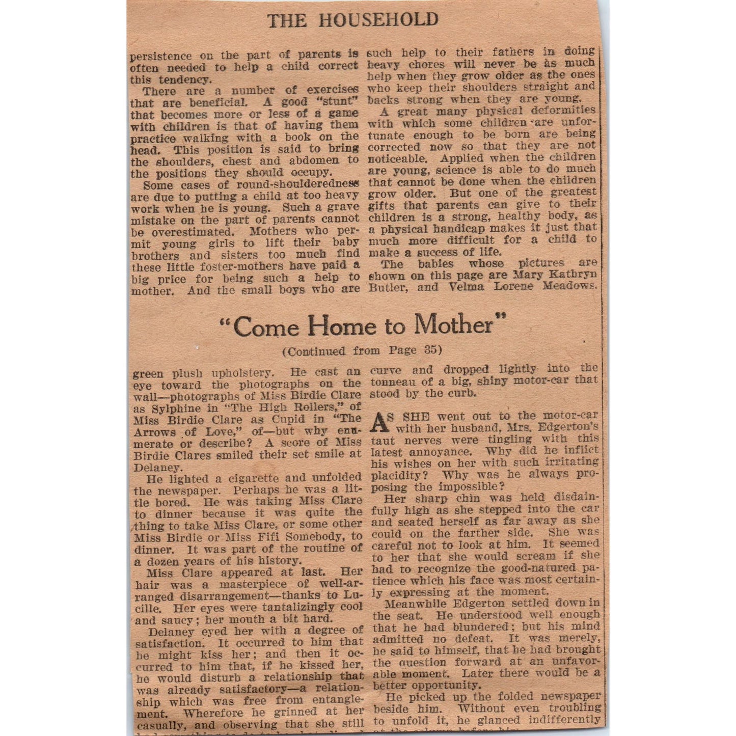 Ready to Sew Kiddie Clothes Readi-Sew Editor 1923 Magazine Ad Clip AE1-1