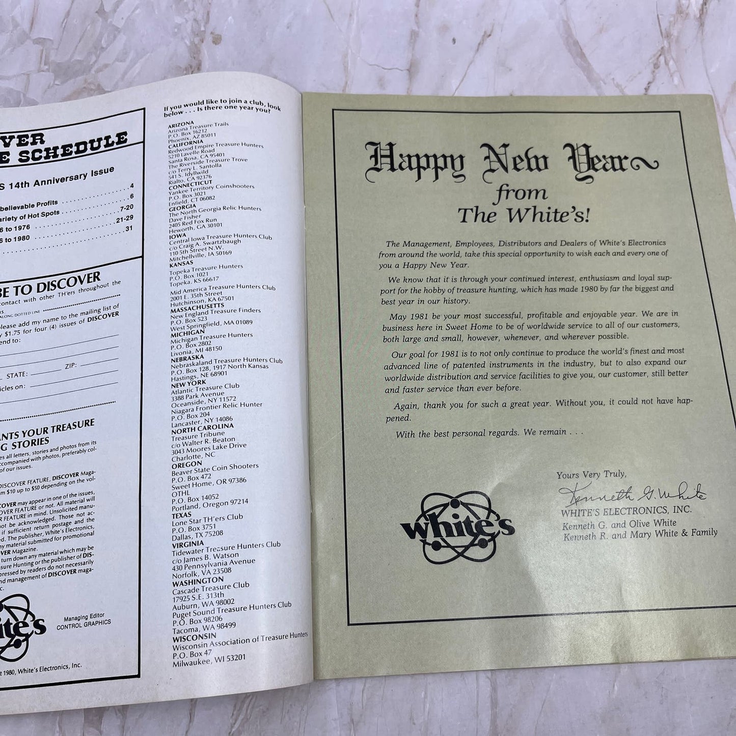 1980 4th Quarter Discover Treasure Hunting Magazine White's Electronics Inc M11