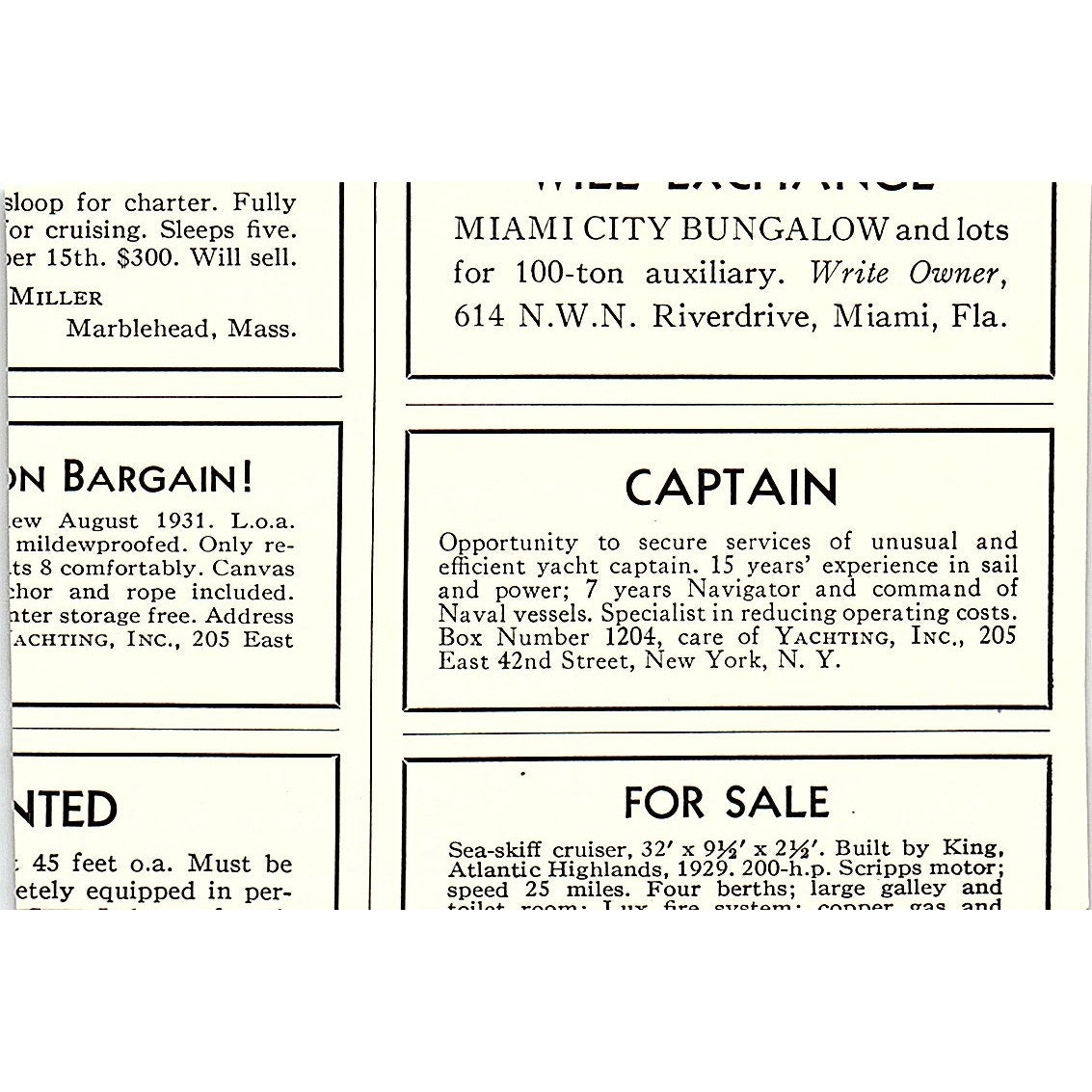 Wm. W. Swan Nautical Nugget Yachting Inc NYC 1932 Ad AG2-M19