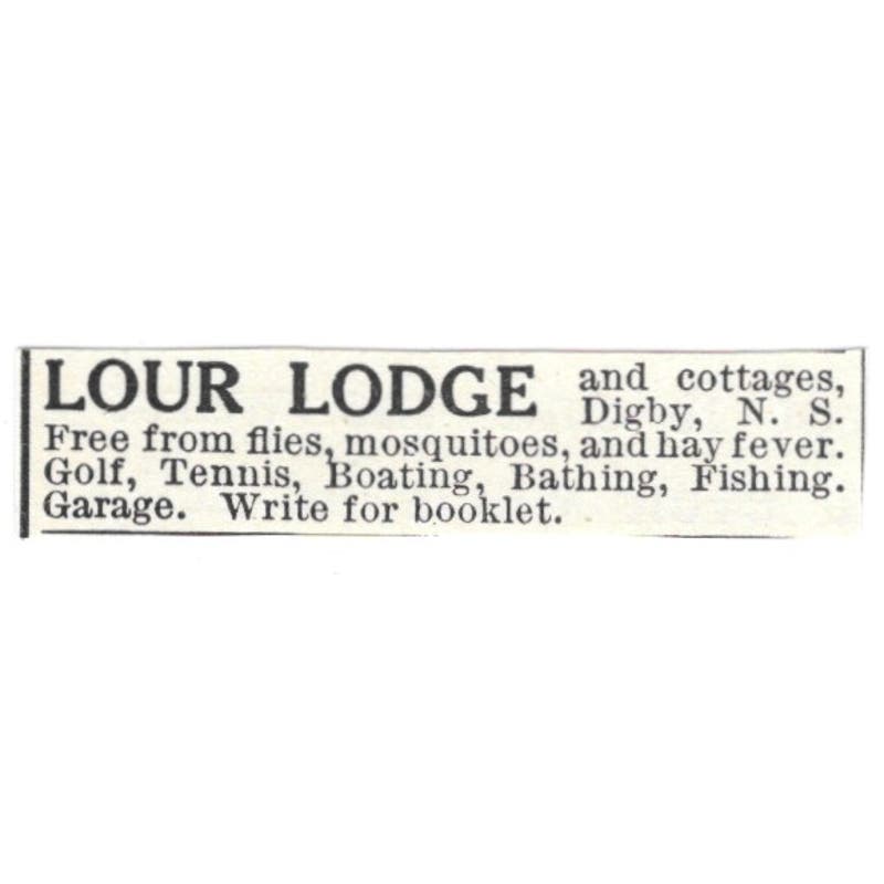 Lour Lodge and Cottages Digby NS c1918 Original Advertisement AE5-SV6
