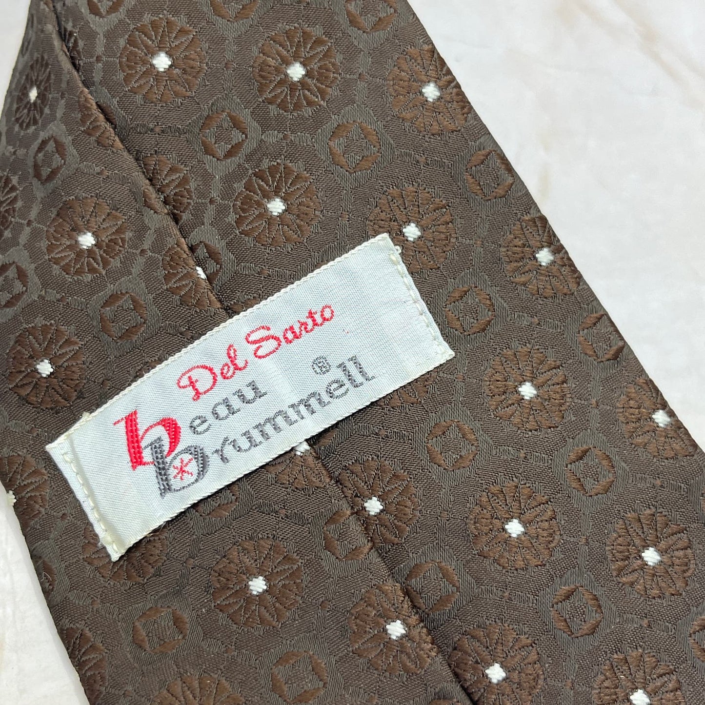 Retro Men's Del Sarto Beau Brummell Polyester Brown Necktie Tie TJ4-T1