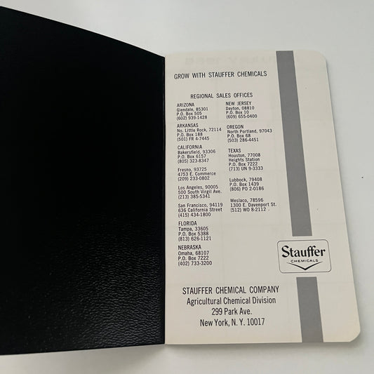 1968 Stauffer Chemical Company Promo Calendar Pocketbook J10