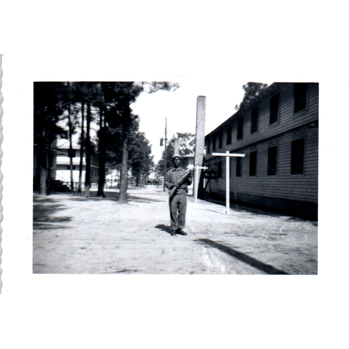 African American Soldier Posing w/ Gun Postwar Germany c1954 Army Photo AF1-AP5