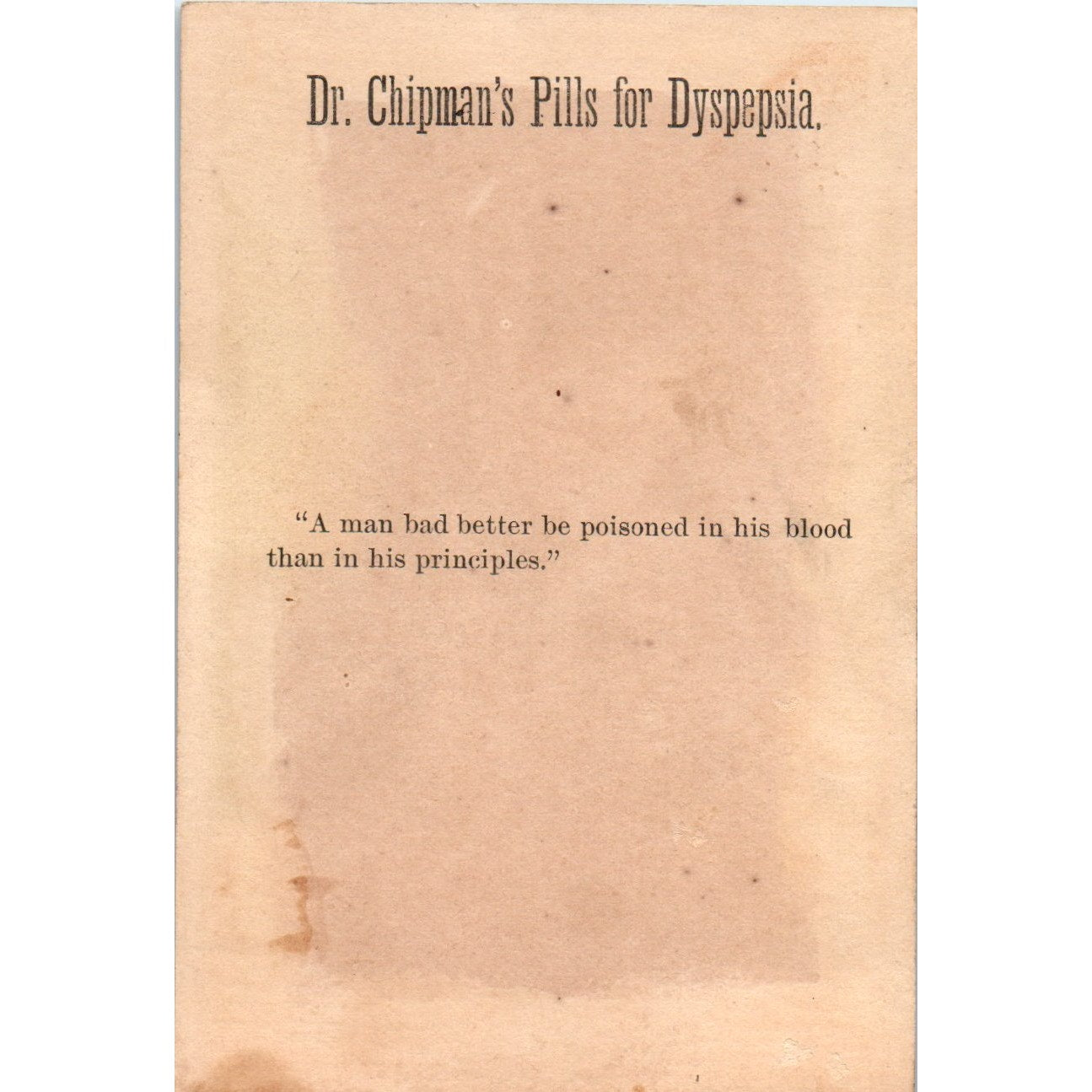 Dr. Chipman's Dyspepsia Pills Girl & Clog Sailboat c1880 Trade Card AB6-2