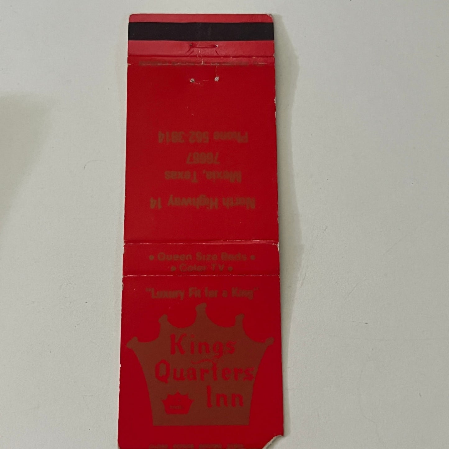 Kings Quarters Inn Mexia Texas Vintage Matchbook Cover MB8-6