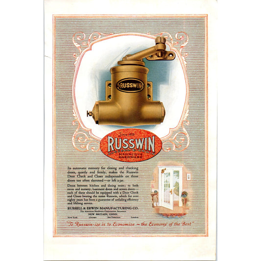 Russell & Erwin Mfg Co Russwin Hardware New Britain CT 1924 Magazine Ad D23