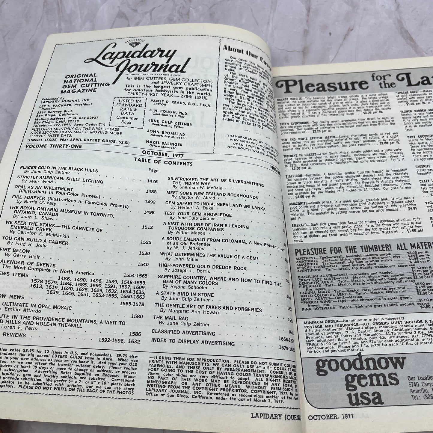 Australian Opal - Lapidary Journal Magazine - Oct 1977 M22