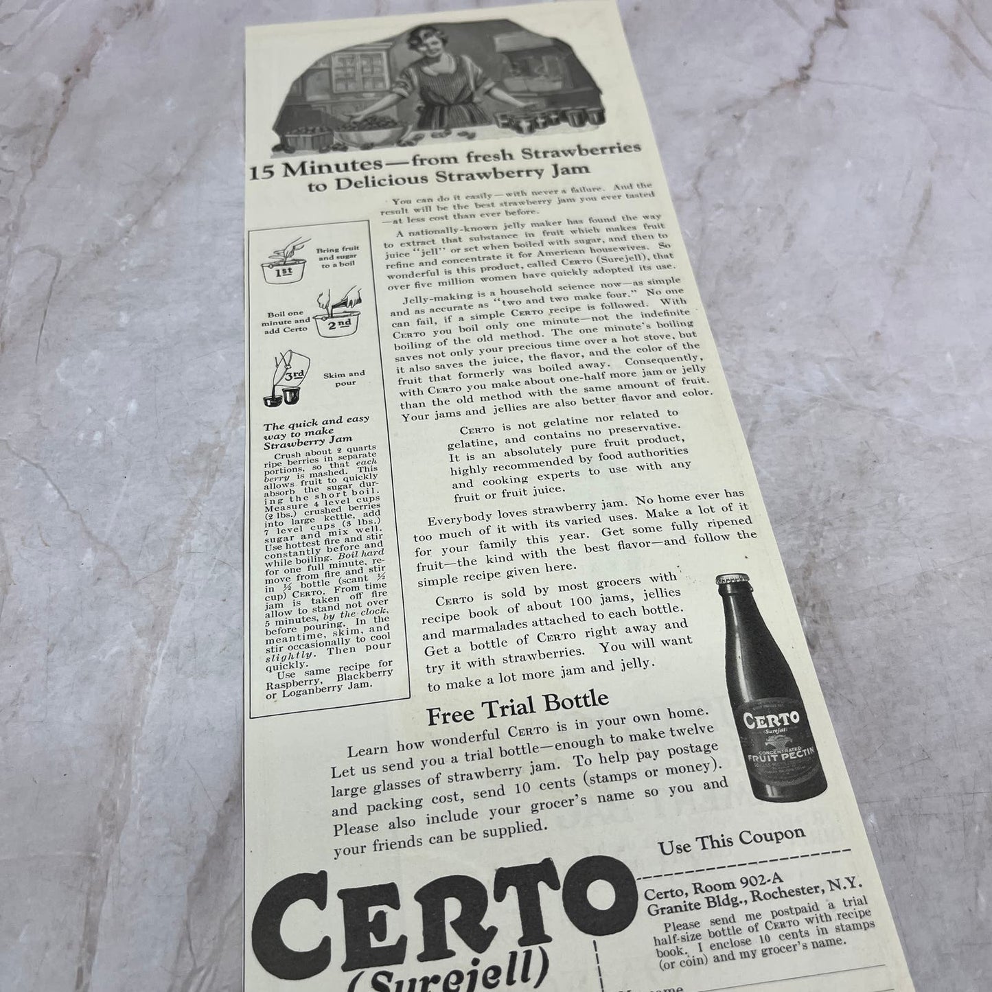 Certo Surejell Douglas Pectin Co Rochester NY 1924 Magazine Ad FL6-11