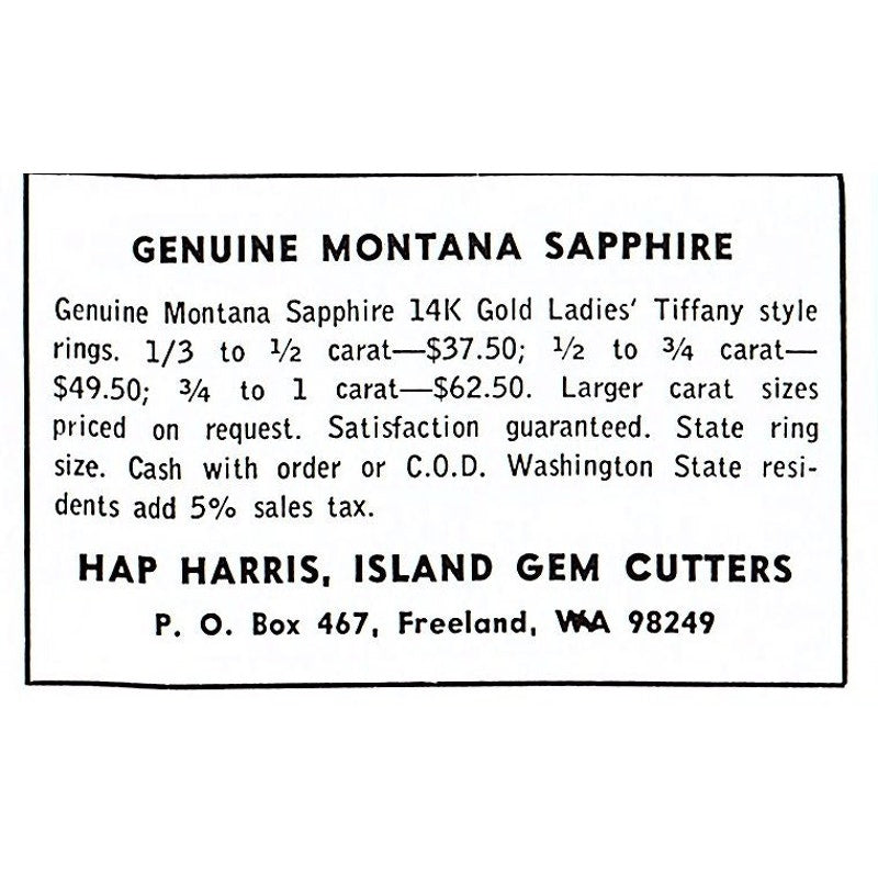 Spokane Rocks and Minerals Star Garnets Colbert Washington 1972 Ad AF8-M3