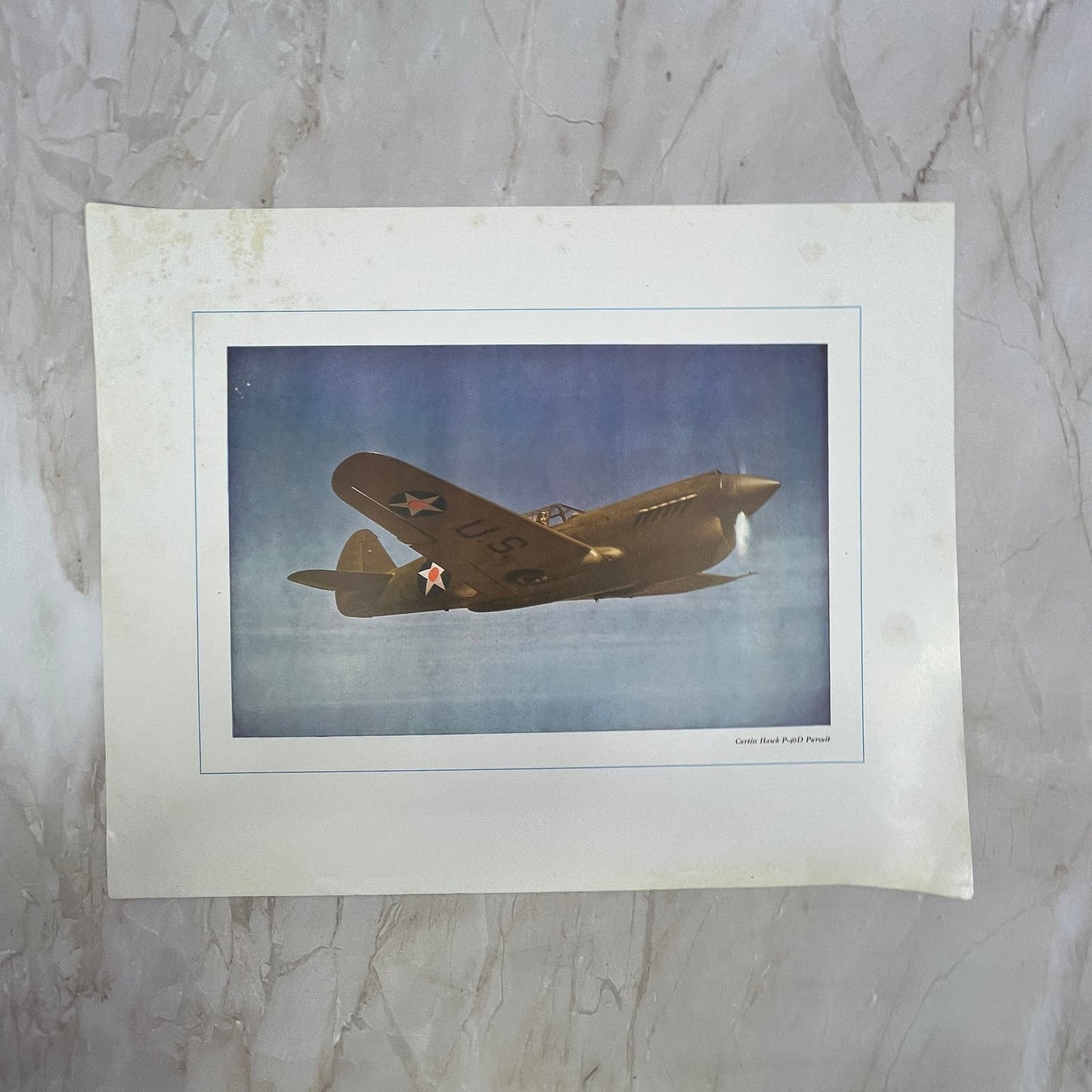 The Curtiss Hawk P-40D Pursuit Vintage Print 10.5x13 FL6-4