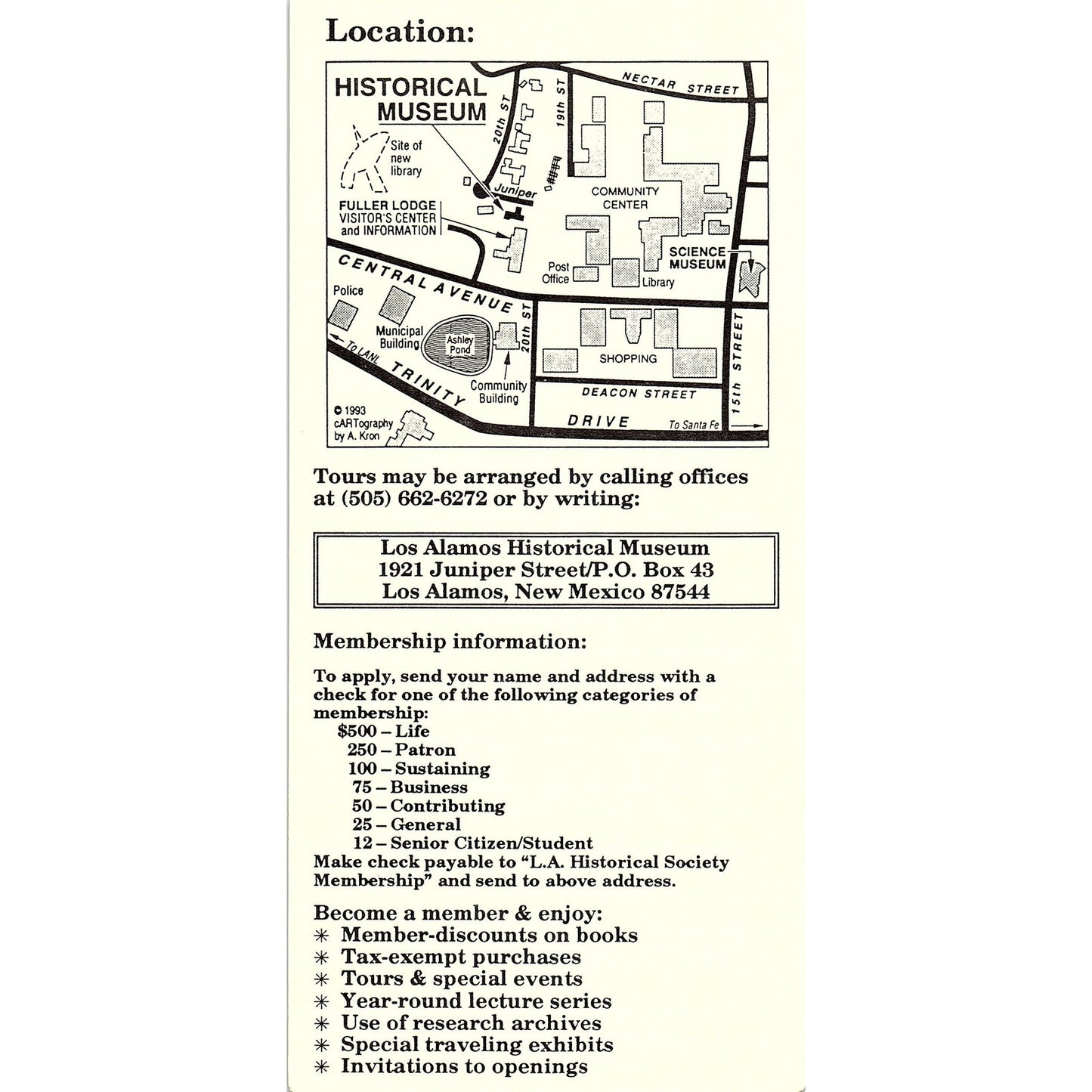 Los Alamos Historical Museum NM Vintage Fold Out Travel Leaflet TH2-TB1