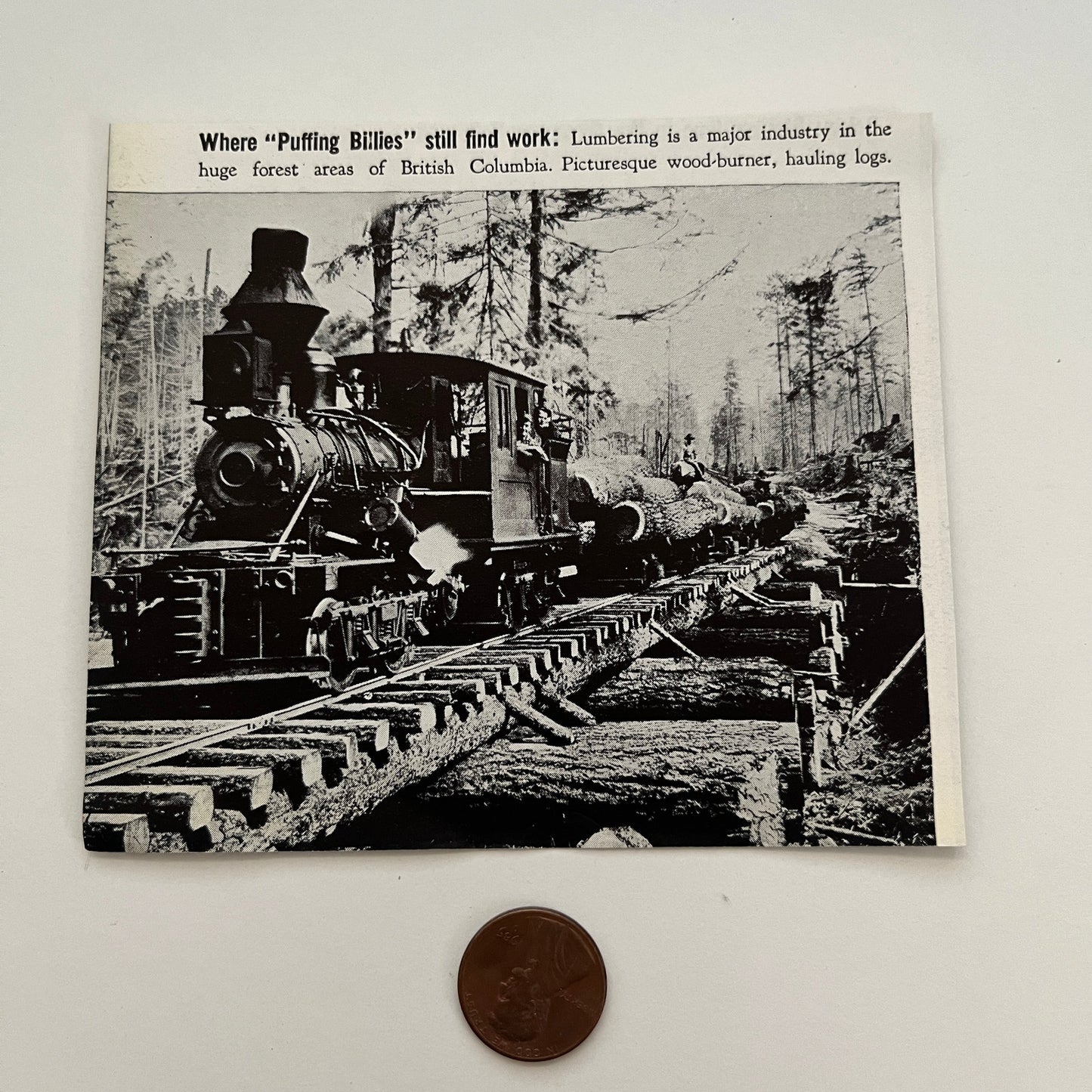 Puffing Billies Lumbering British Columbia 1941 Magazine Picture SAG4-H2