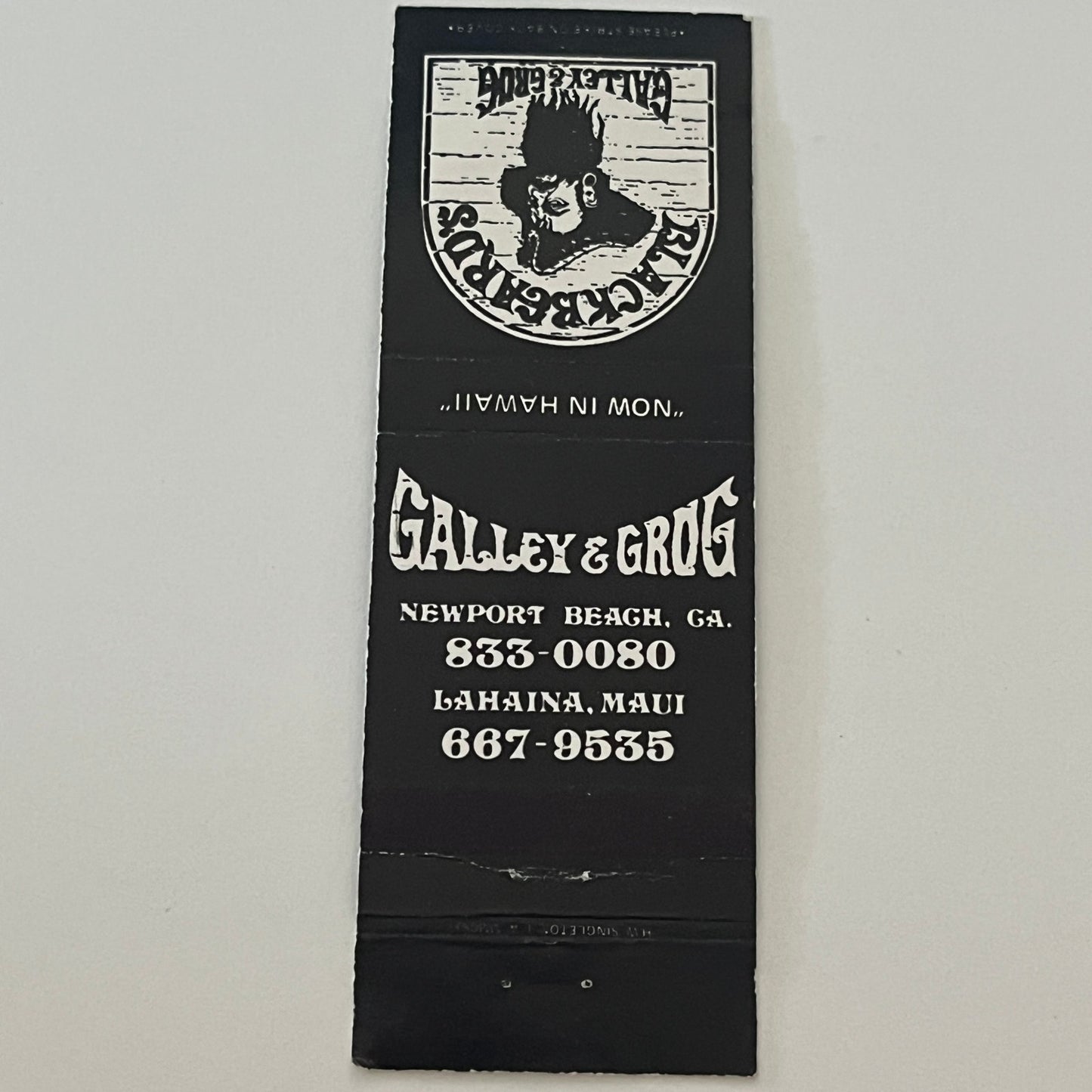 Blackbeard's Galley & Grog Lahaina Maui HI Vintage Matchbook Cover TB6-MB2-4