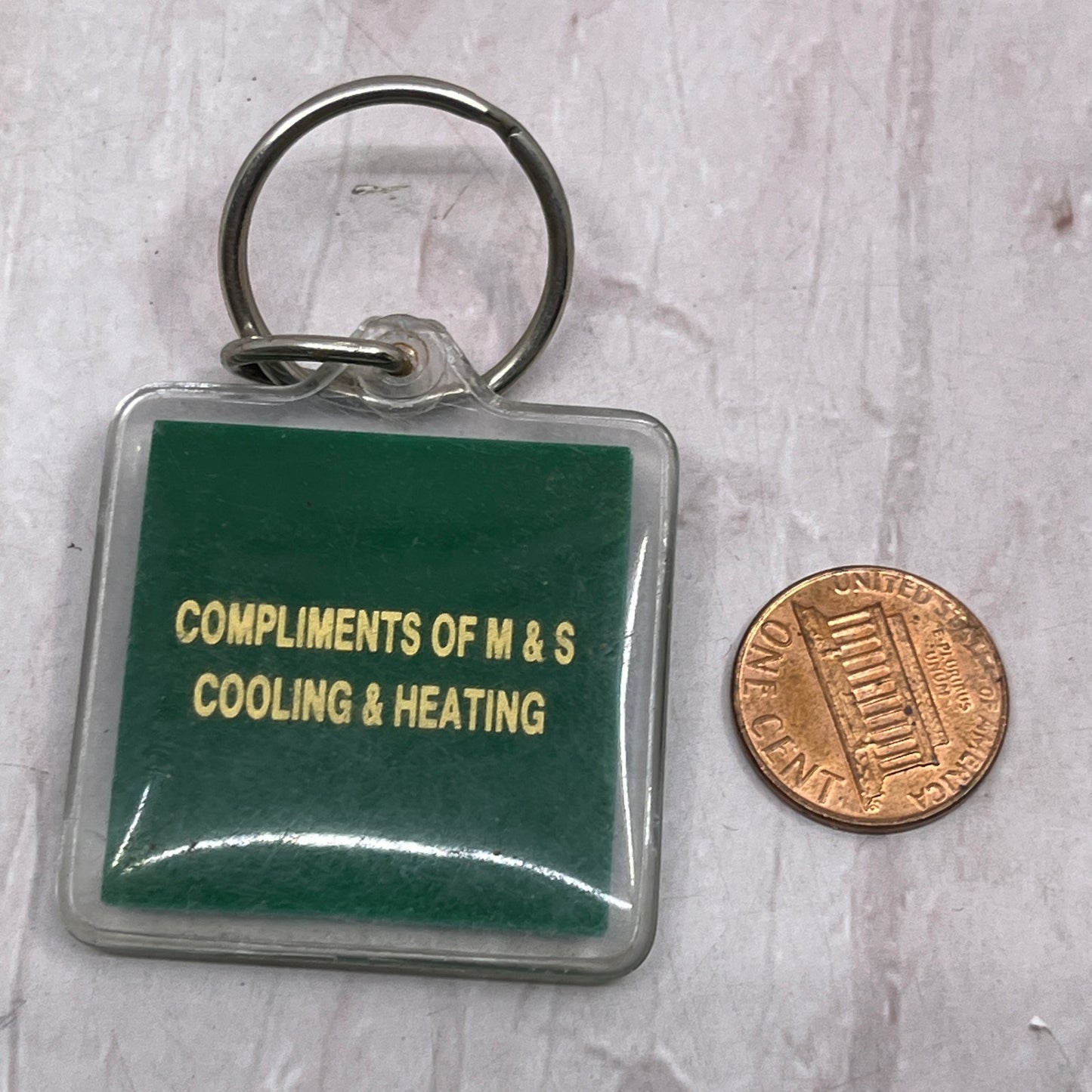 Vintage Compliments of M&S Cooling & Heating Keychain SF4