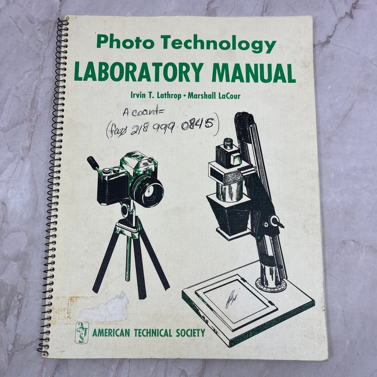 1974 Photo Technology Laboratory Manual Irvin T. Lathrop Marshall LaCour TH9