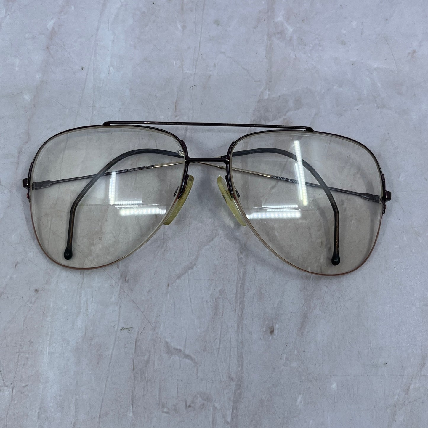 Retro Safilo Wire Half Rim Aviators 140 635 Glasses Eyeglasses Frames TH9-G3-5