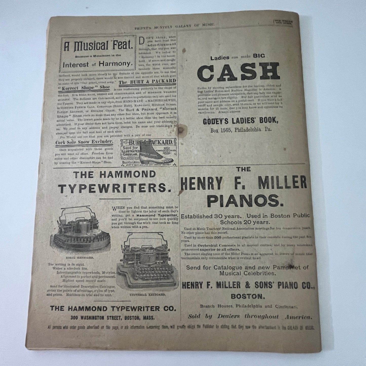 Trifet's Monthly Galaxy of Music 1889 Original Music Catalog Magazine V33-4