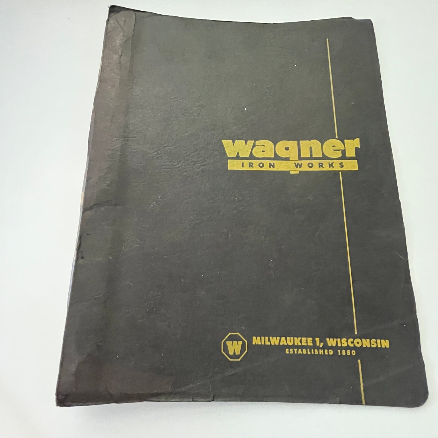 Vintage Wagner Iron Works Empty Binder Folder Milwaukee WI M39