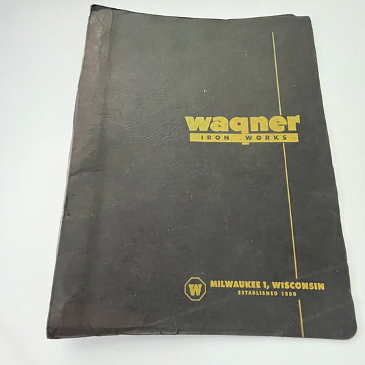Vintage Wagner Iron Works Empty Binder Folder Milwaukee WI M39