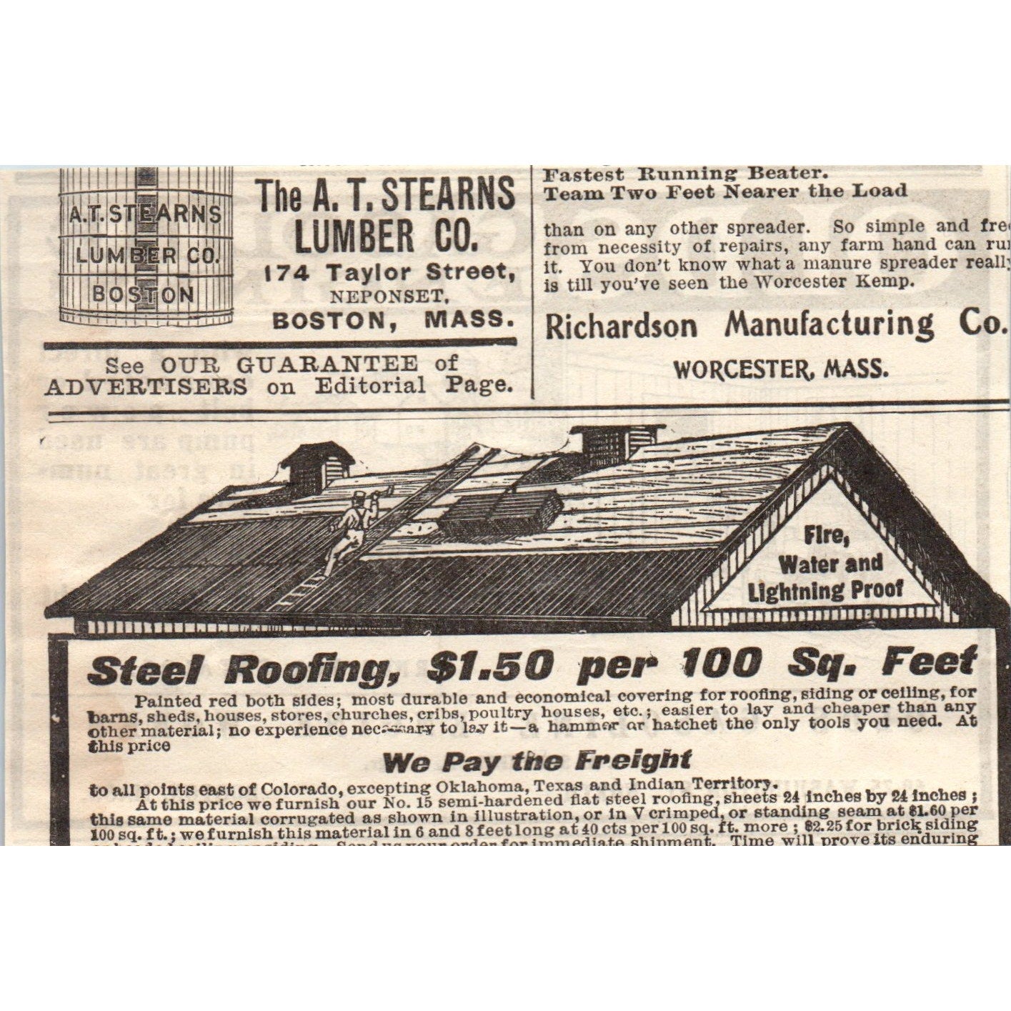 Olds Gasoline Engines Fire Protection Boston MA 1905 Magazine Ad AF1-NH1