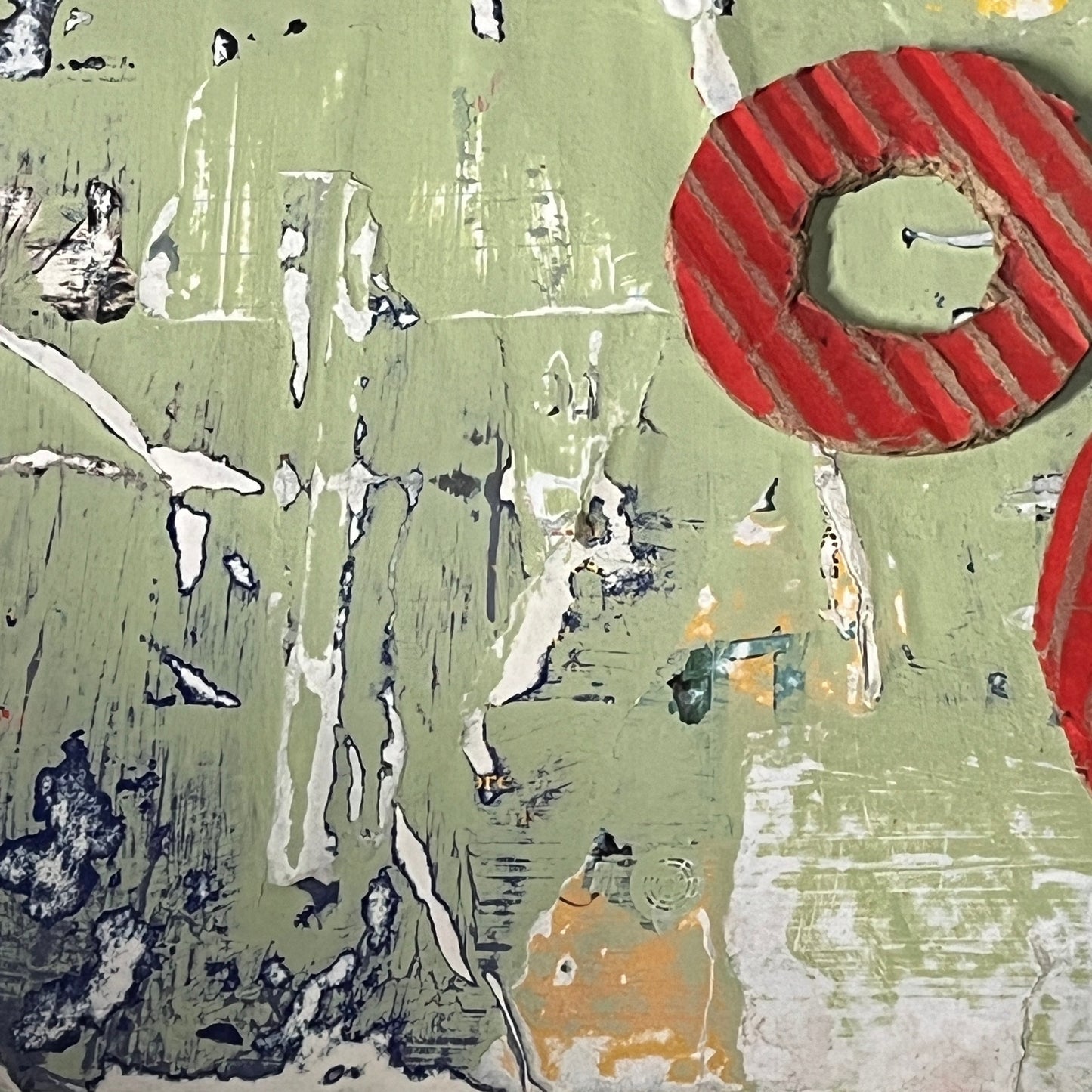 Original Mixed Media Modern Art Collage Painting 11x14 "Matrix"