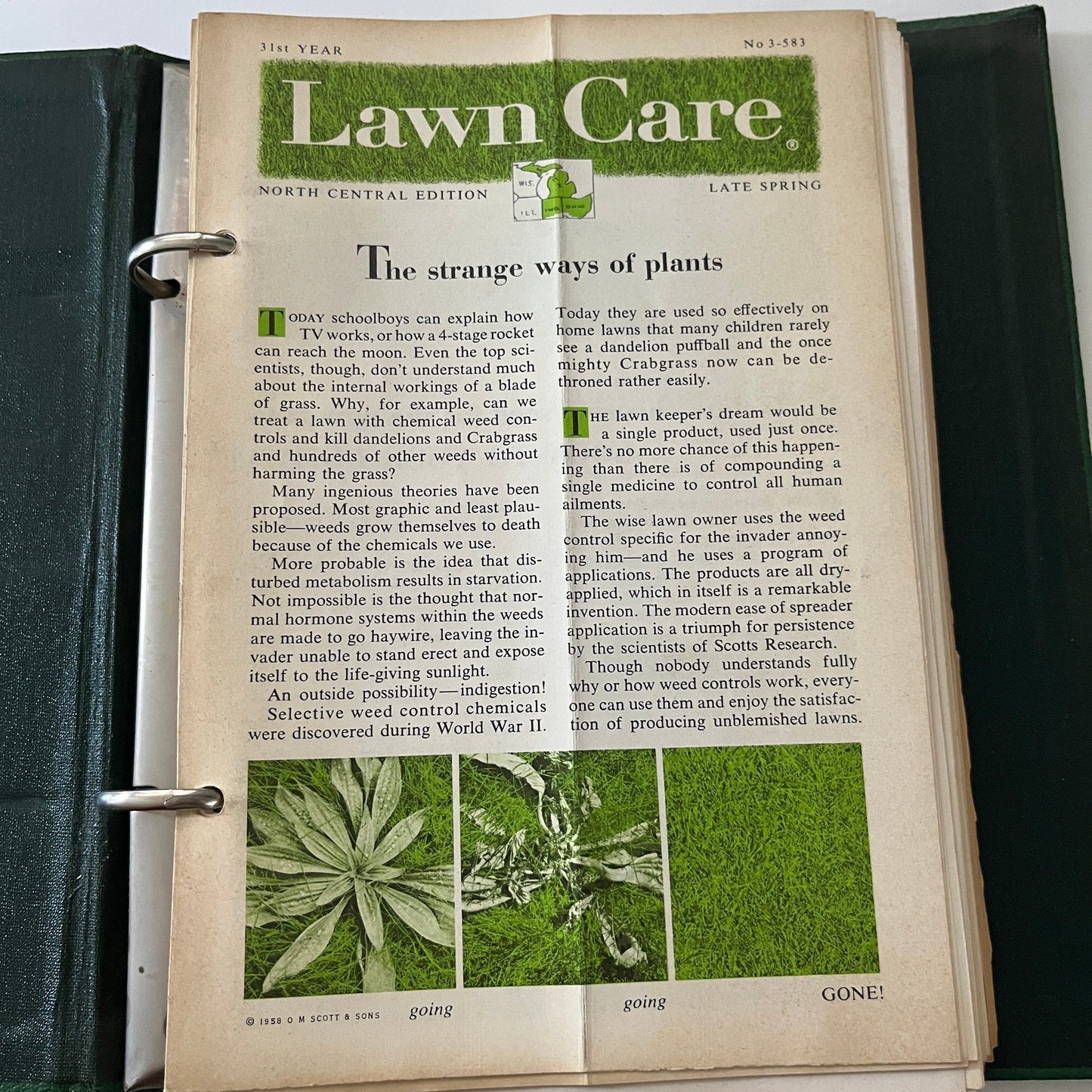 1950-1958 Scotts Lawn Care Book - O. M. Scott & Sons Marysville Ohio TK3