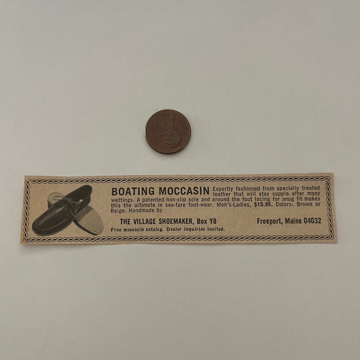 The Village Shoemaker Boating Moccasin Freeport ME 1971 Magazine Ad SAG4-H1