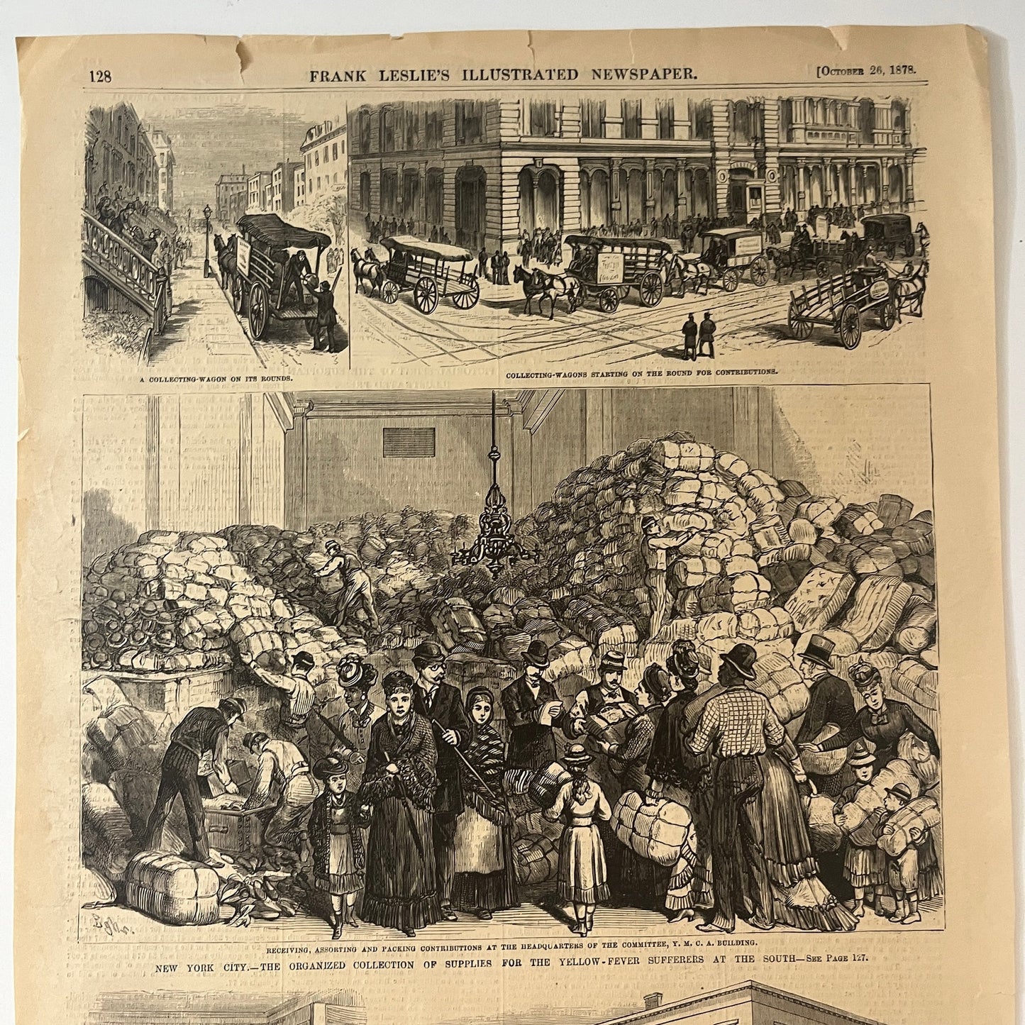 Yellow Fever Outbreak Relief Effort Peabody - Frank Leslie's 1878 Oct 20 V1-7